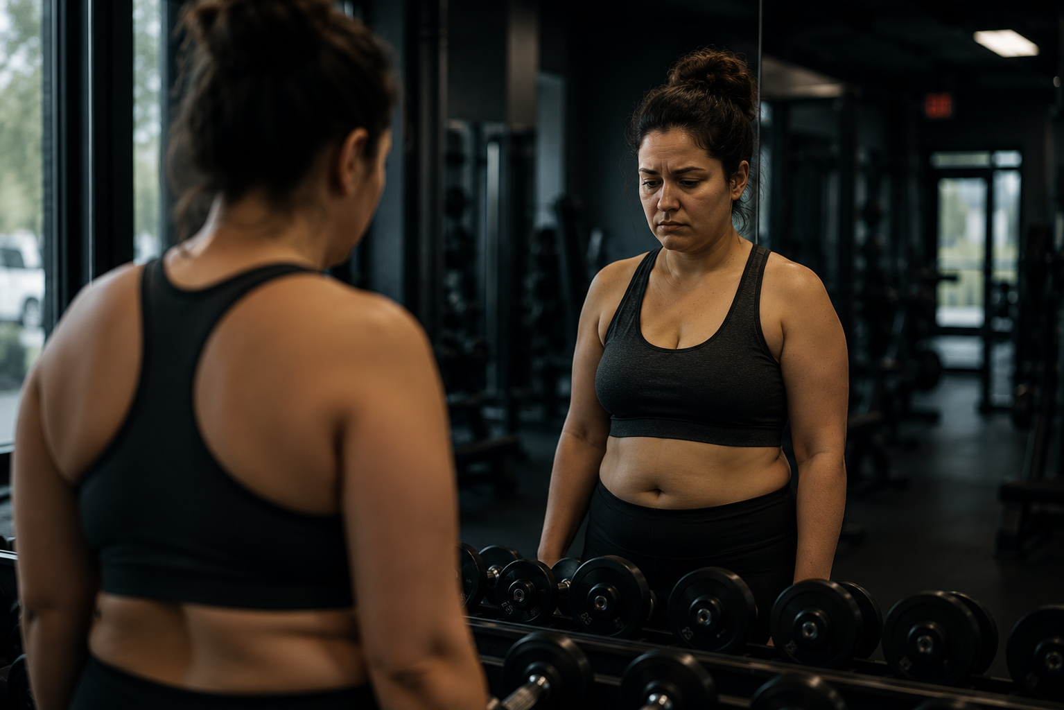 Member in a gym without visible progress